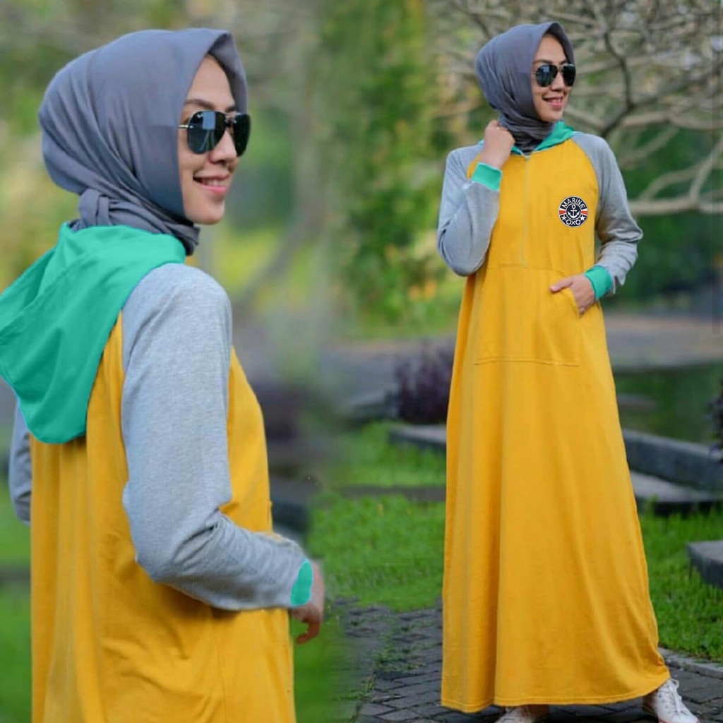 COD Long Dress Pakaian Wanita Dress Gamis Cassual Gamis Terbaru Fashion Wanita Muslimah Sleteing