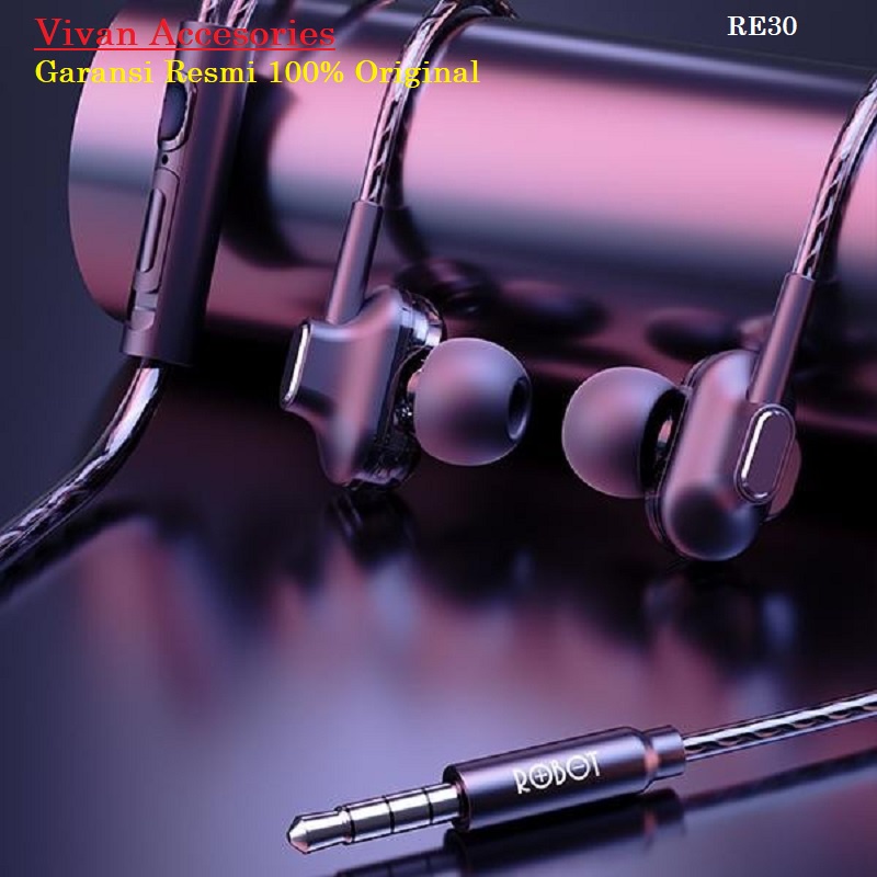 Robot RE30 In-Ear Earphone Wired Headset Dual Speaker