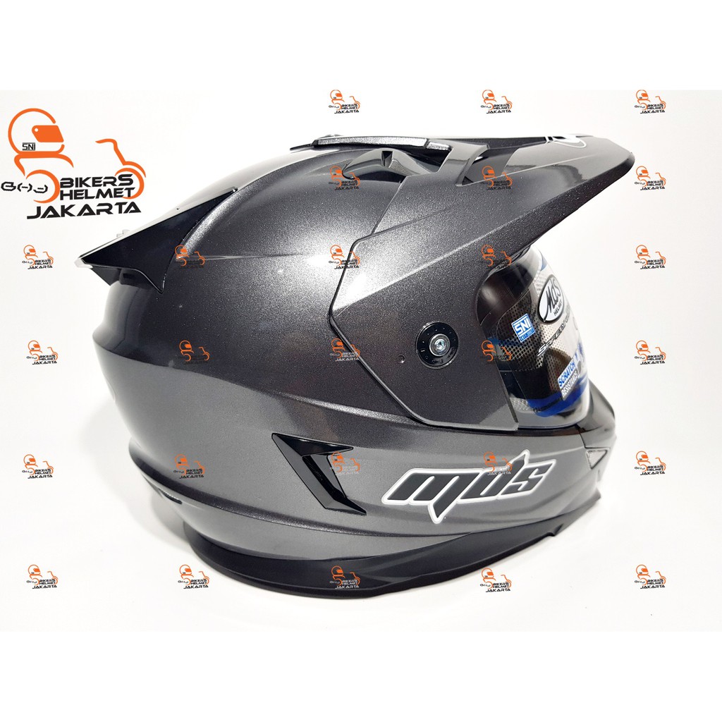 MDS HELM SUPER PRO SOLID GRAPHITE METALIC SUPERMOTO FULL FACE