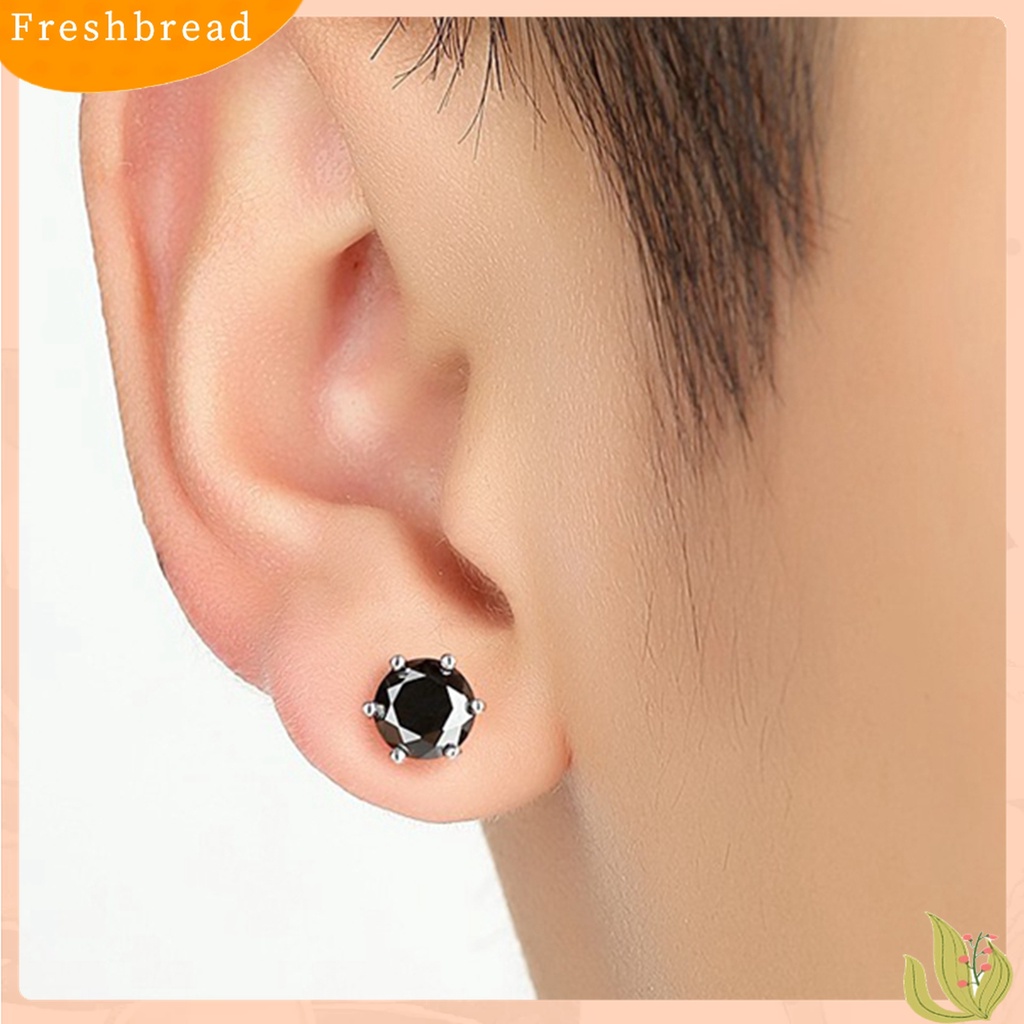 【Fresh】1Pair Unisex Men Women Magnet Clip On Cubic Zirconia Earring No Piercing Jewelry