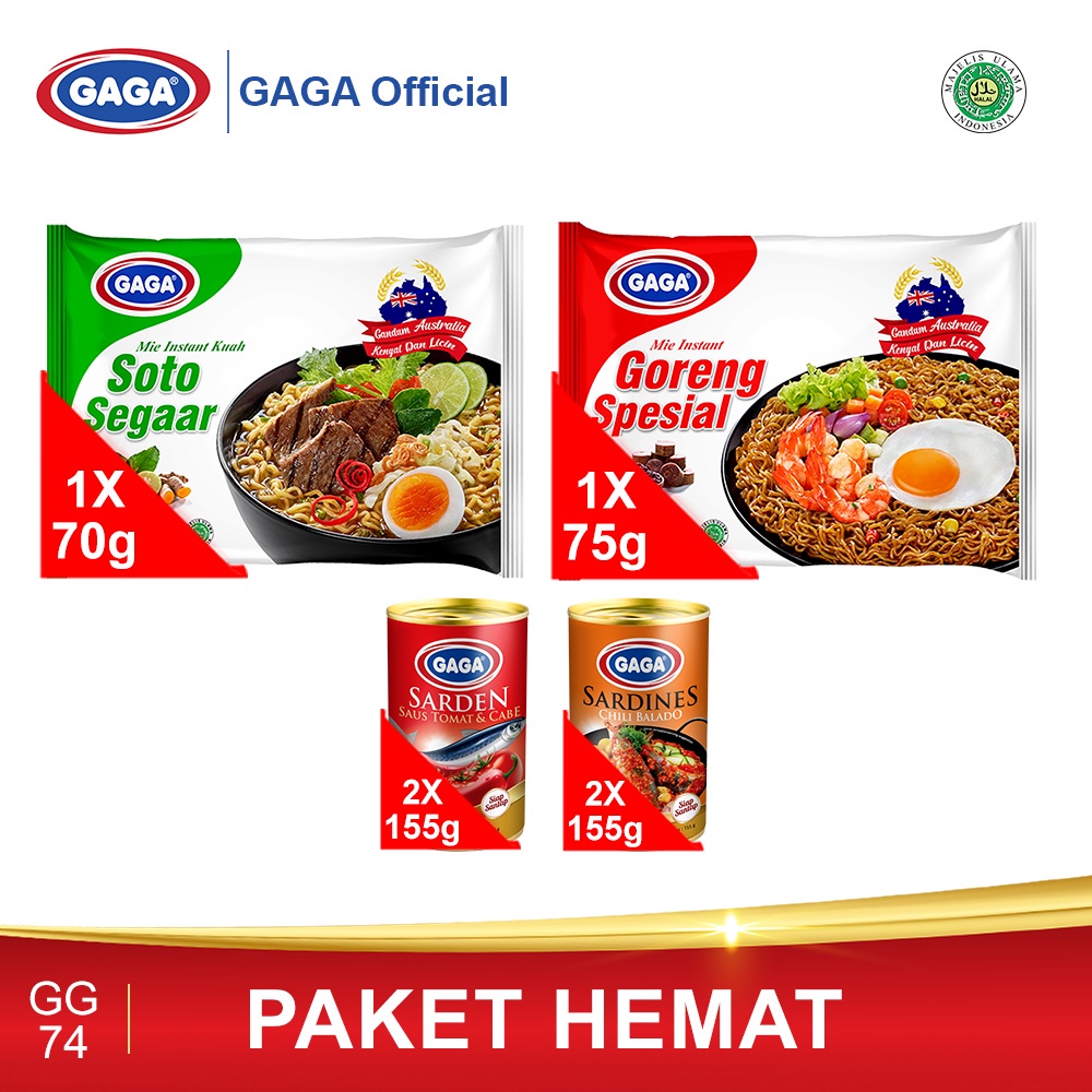 

GAGA Paket Sarden Balado dan Saus Tomat & Cabe 155g (GG74)