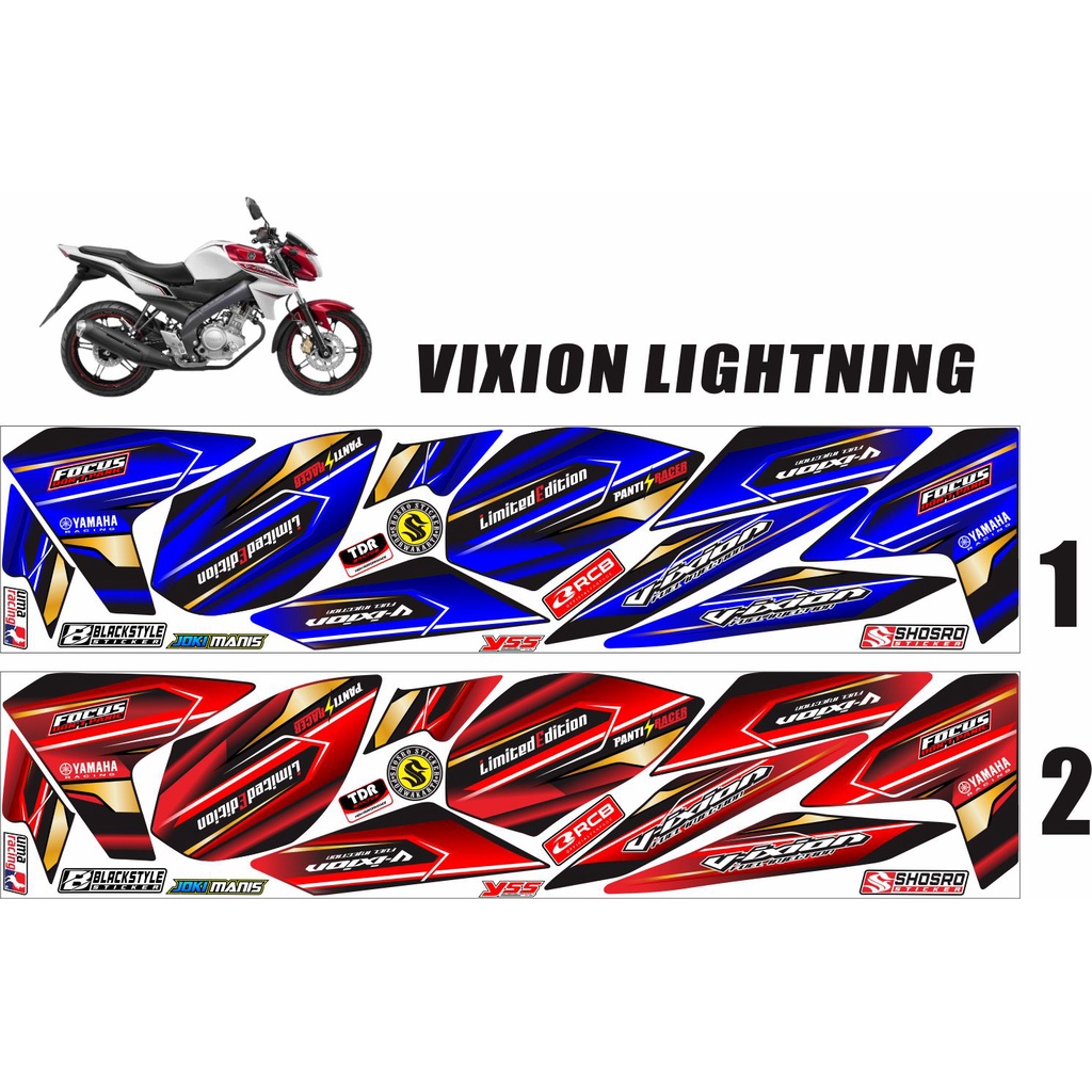 POLET STIKER COD-STRIPING CUSTOM MOTOR YAMAHA VIXION LIGHTNING MOTIF ROAD RACE NEW/STICKER VARIASI M