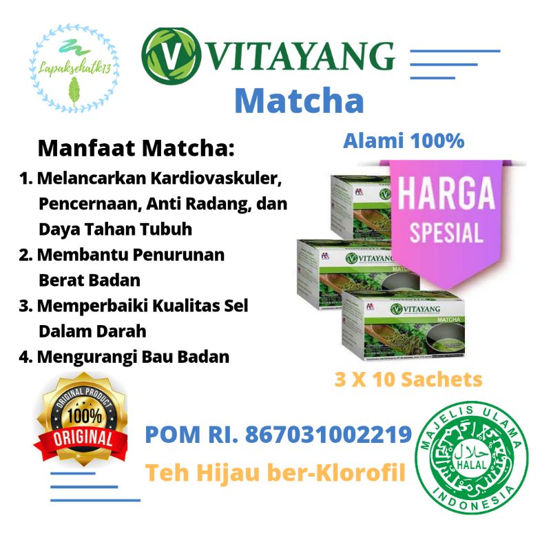 

Vitayang Matcha Teh Hijau Berklorofil Alami Berkualitas Baik Untuk Kesehatan Tubuh KK Indonesia