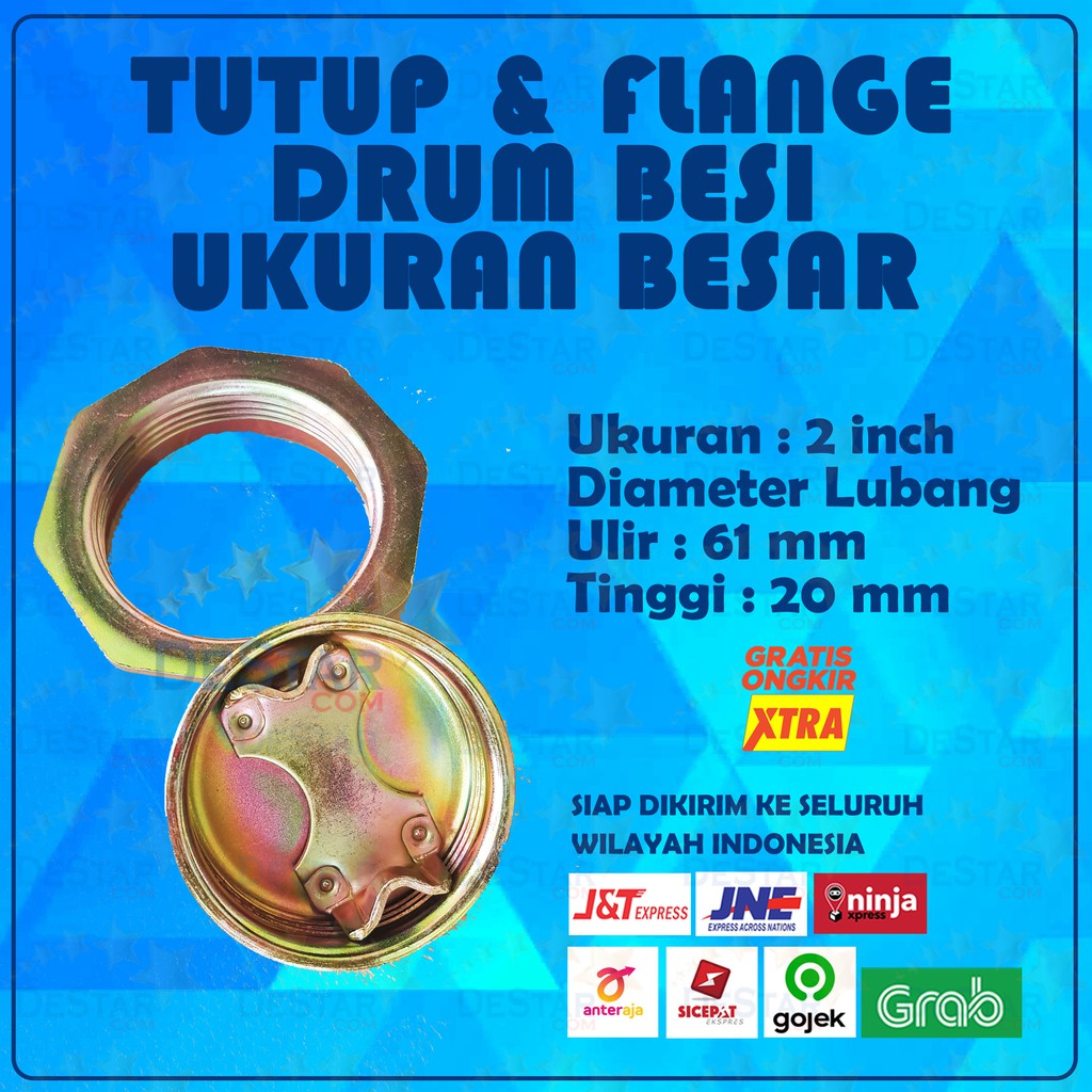 TUTUP ULIR DAN FLENS FLANGE DRUM BESI BESAR UKURAN 2 INCH