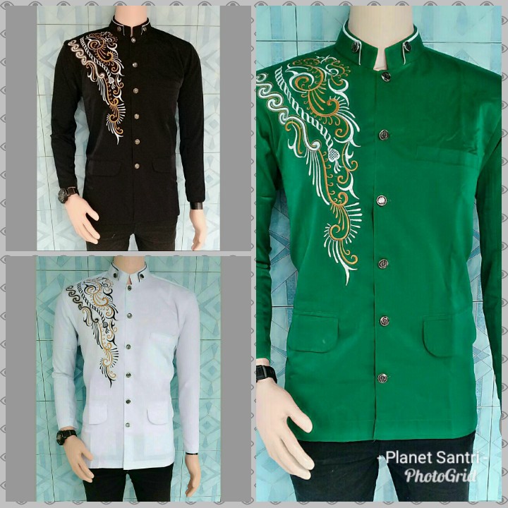 BAJU MUSLIM JASKO BAJU KOKO JAS KOKO BAJU PRIA DEWASA PUTIH HITAM HIJAU BIRU BAJU PRIA MUSLIM MURAH