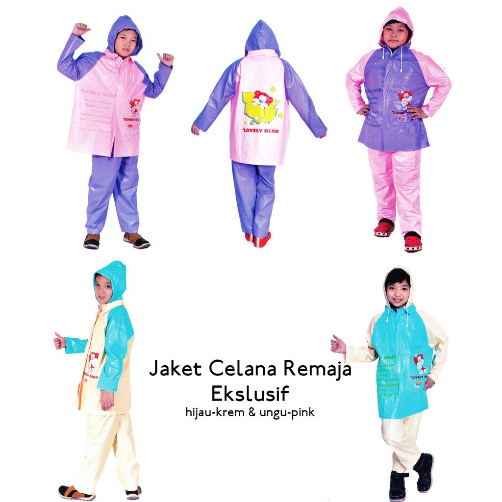 Jas Hujan Remaja Jaket Celana Eksklusif Elmondo 601 302 / Raincoat Mantel Hujan Anak Remaja Bear Murah Terlaris