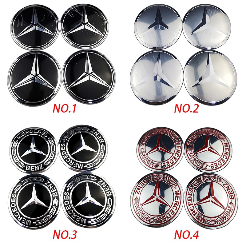 4pcs Stiker Emblem Badge Night Knight 56mm Untuk Hub Tengah Velg Mobil Mercedes Benz Amg Brabus Apple Tree Lorinker