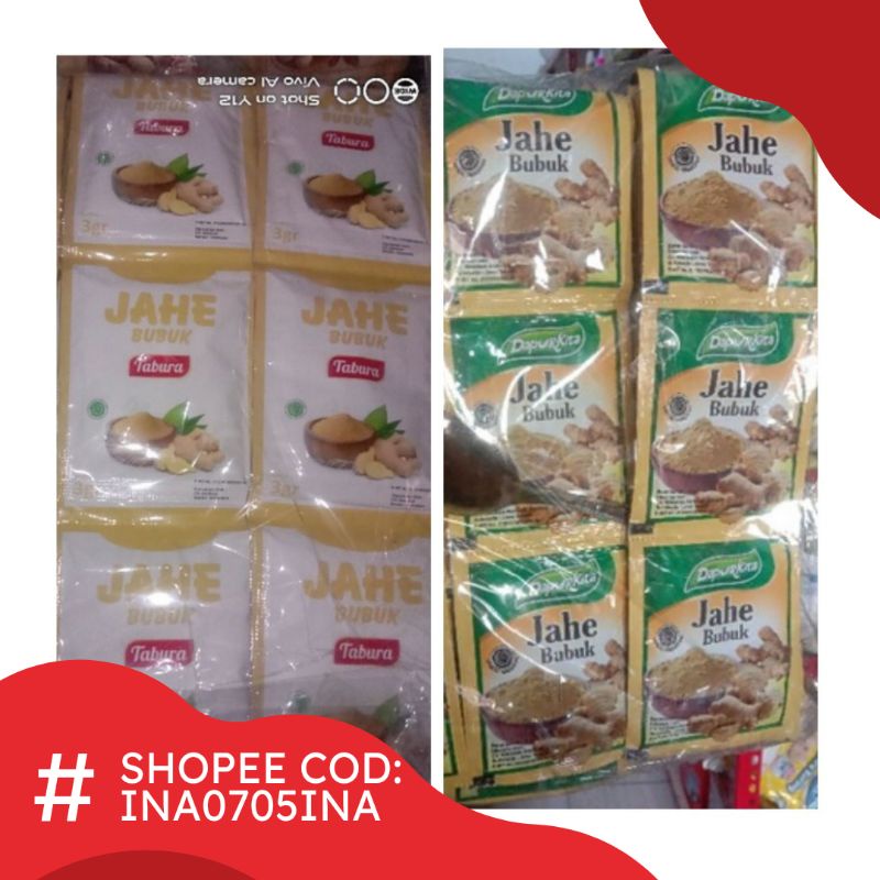 Jahe Bubuk Tabura 1 Renteng / Jahe Bubuk 500 x 12 Sachet