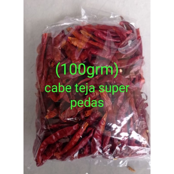 

( 100grm )CABE TEJA KERING TANPA TANGKAI KUALITAS SUPER PEDAS