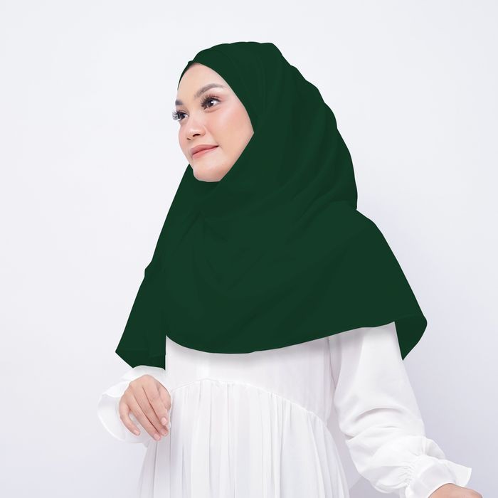 Jilbab Hijab Kerudung Pashmina Instan Diamond Warna HIjau Botol