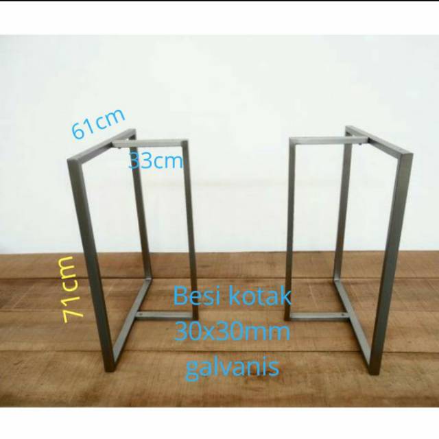 Kaki meja besi kotak
