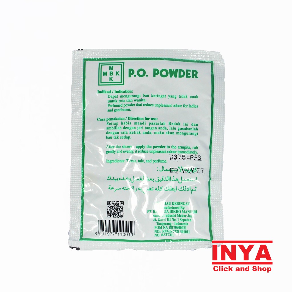 MBK WHITE PUTIH  P.O. POWDER 13.6gr Sachet - Bedak Talc