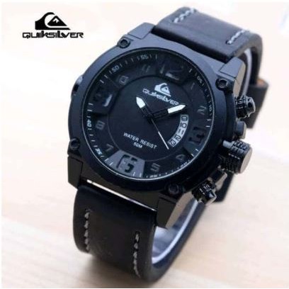 BISA COD !!! JAM TANGAN QUICK SILVER / QUIKSILVER Pria Tanggal AKTIF KULIT SUPER