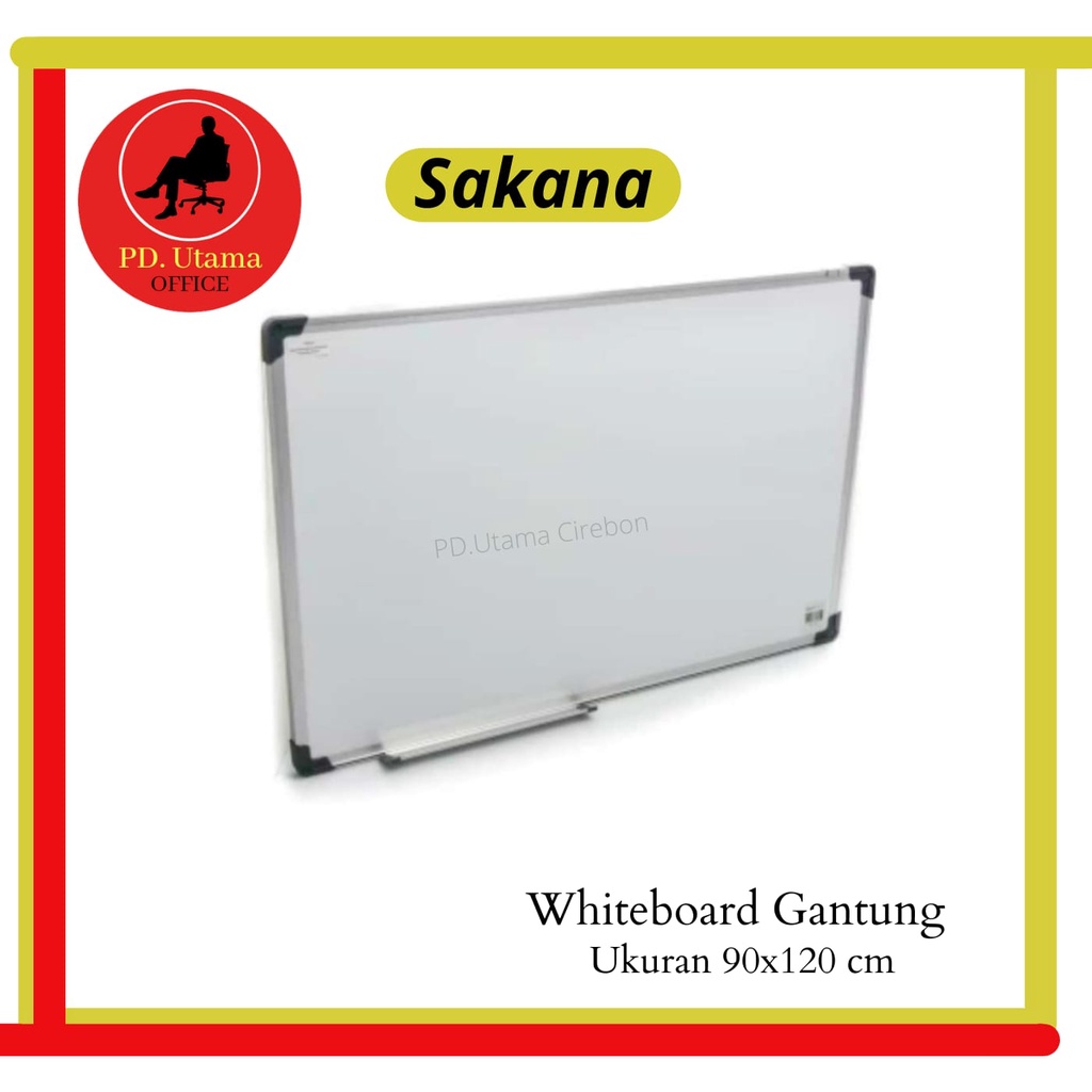 

Whiteboard Gantung Sakana 90x120 cm Papan Tulis Magnet DISKON MURAH