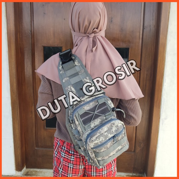 tas selempang cowok kekinian tas pria keren buat kuliah SB03 LORENG ABU
