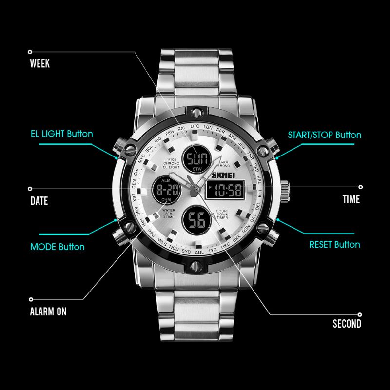 JAM TANGAN PRIA ANTI AIR KASUAL DIGITAL ANALOG DIJAMIN KUAT