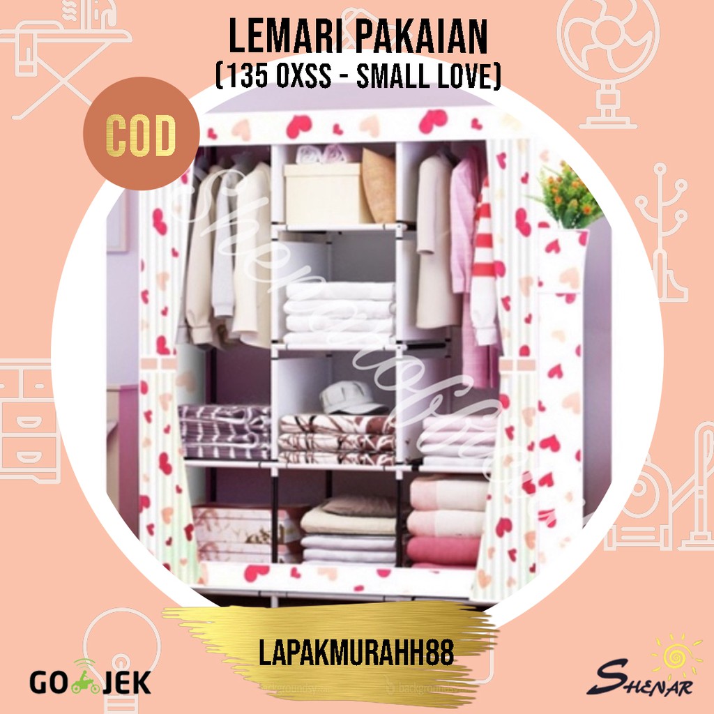 LEMARI PORTABLE/LEMARI PAKAIAN/LEMARI ANAK KARAKTER/BUKA SAMPING JUMBO (135 - OXSS )-LAPAKMURAHH88