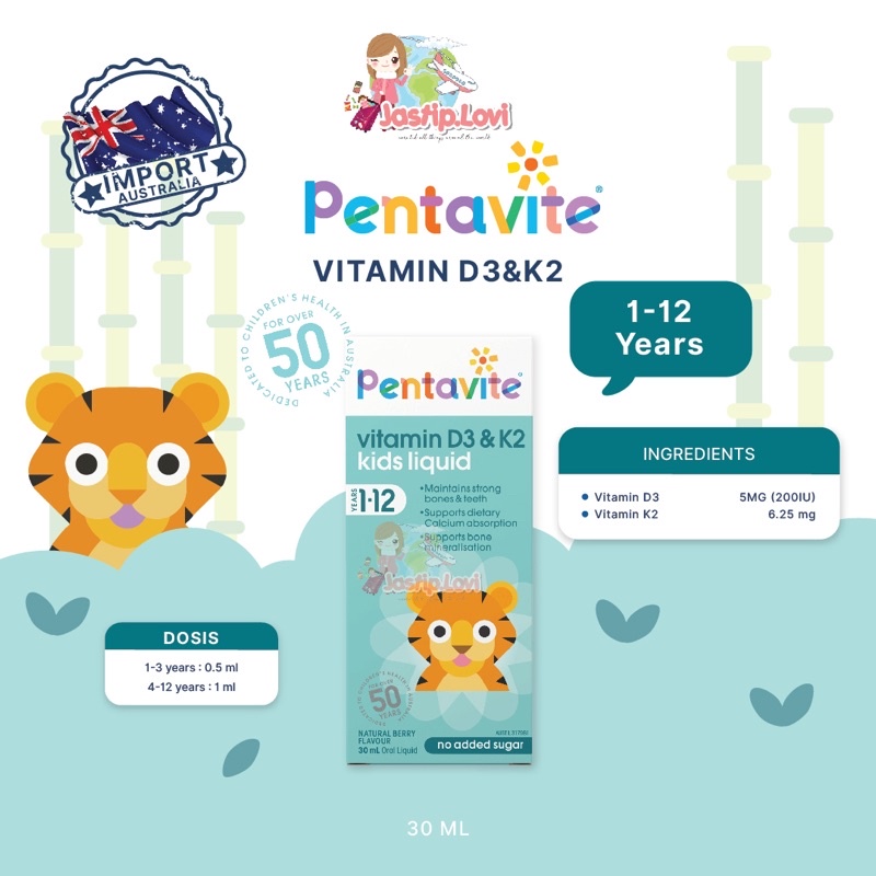 Pentavite vitamin D3 & K2 kids liquid ORIGINAL AUSTRALIA