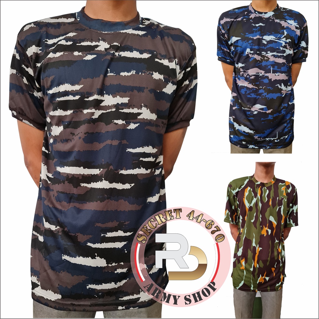 Kaos loreng bahan dryfit / kaos army / bahan jersey / kaos malvinas