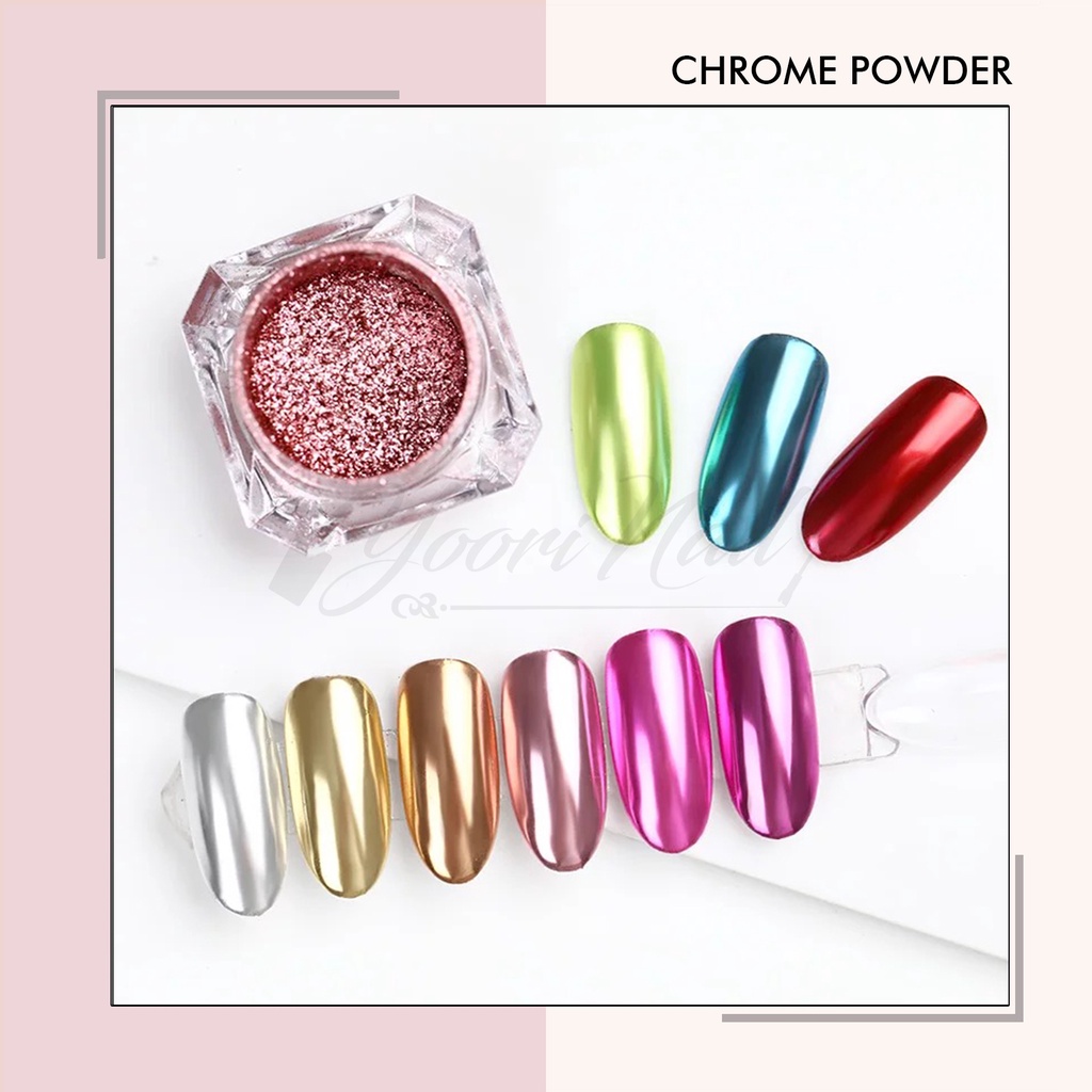 Chrome powder nail art (1) mirror chrome nails crome powder chrome powder silver gold black