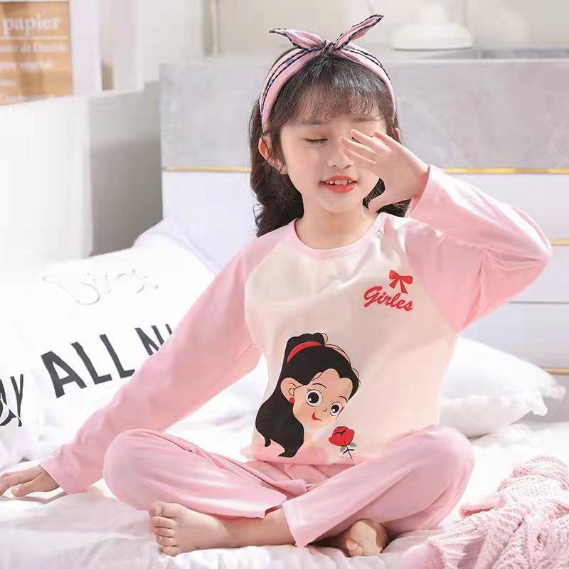 BAJU TIDUR ANAK KAOS KATUN SETELAN PIYAMA BAYI SET LENGAN PANJANG C11-C