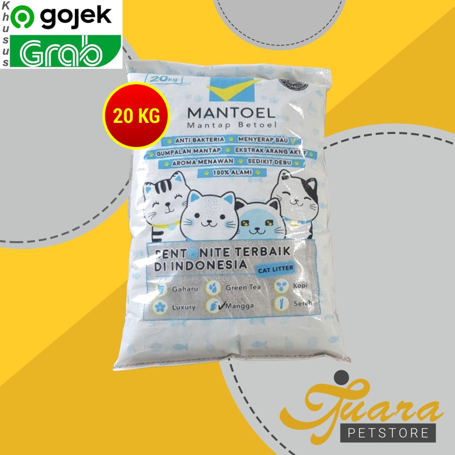 [GOSEND] Pasir Kucing Gumpal Wangi clumping Mantoel 20 Kg