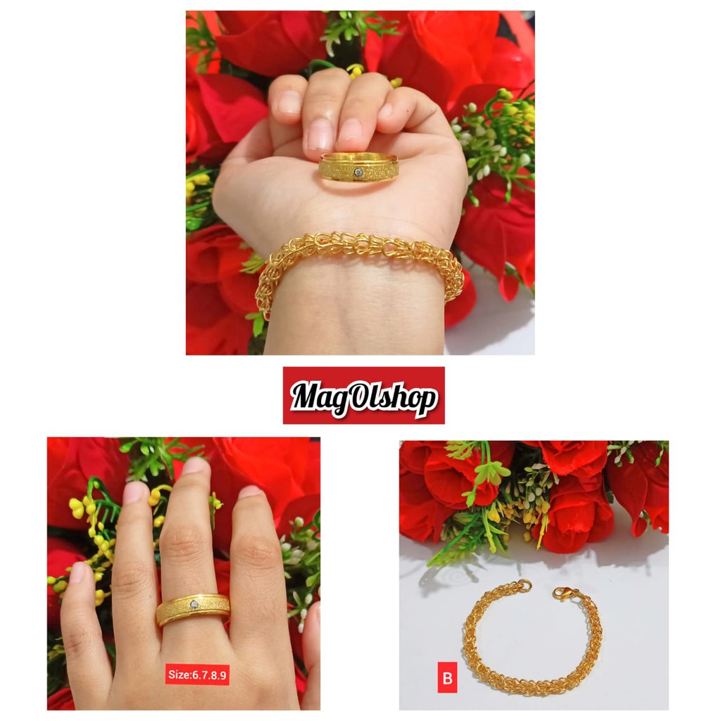 Gelang Dewasa Free Cincin TITANIUM STAINLESS STEEL