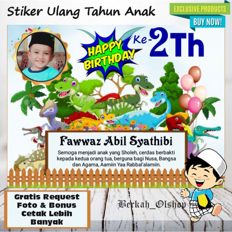 

Stiker Tasyakuran Ulang Tahun Anak (Reuest Foto) Gratis Cetak Lebih