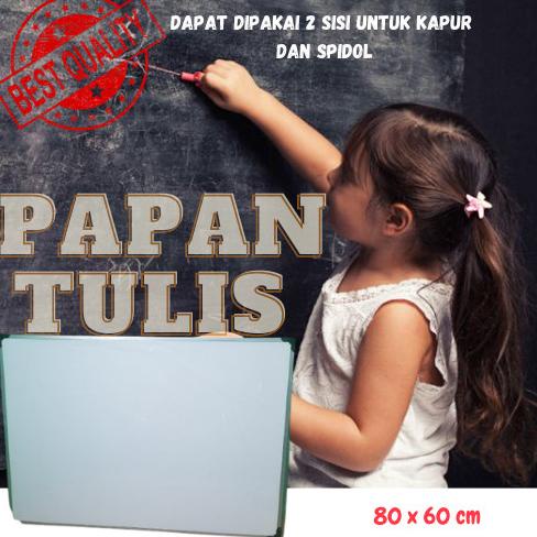 

Office & Stationery | Alat Tulis | Papan Tulis/White Board Dua Sisi Spidol Dan Kapur 60 X 80 Cm | Best Seller