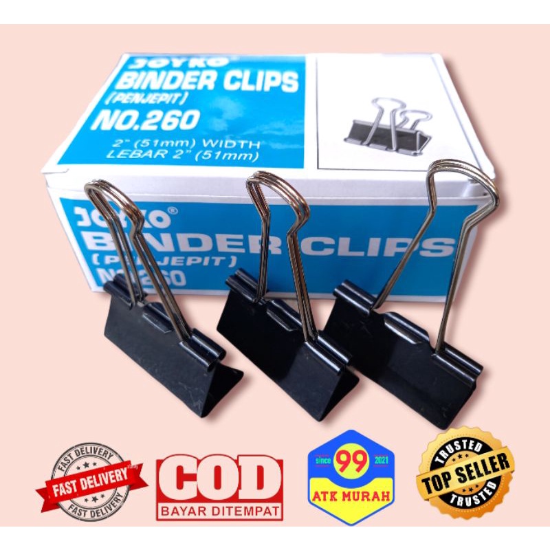 Binder Clips isi 12/Paper clip/binder clip/penjepit/binder kertas/klip