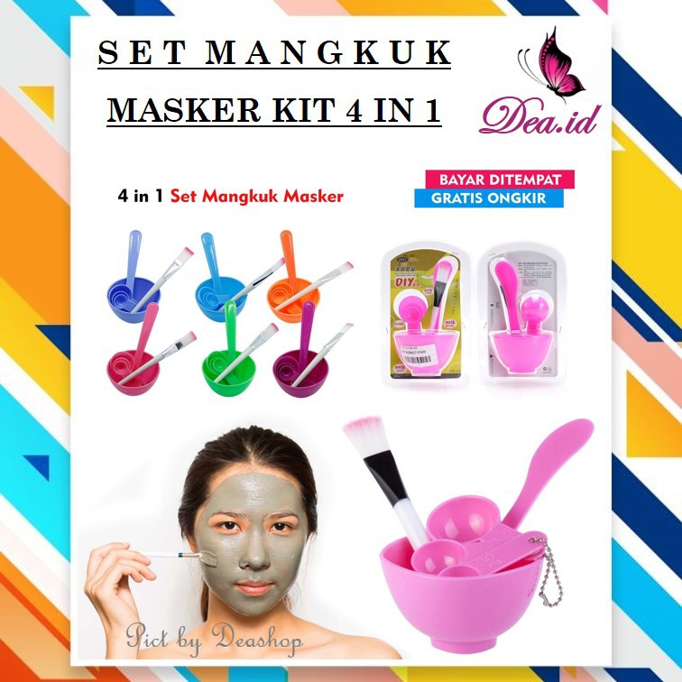 [DEASTORE] MANGKOK MASKER SET 4 IN 1 / KUAS ALAT MAKE UP / MASK BOWL / MASK TOOL