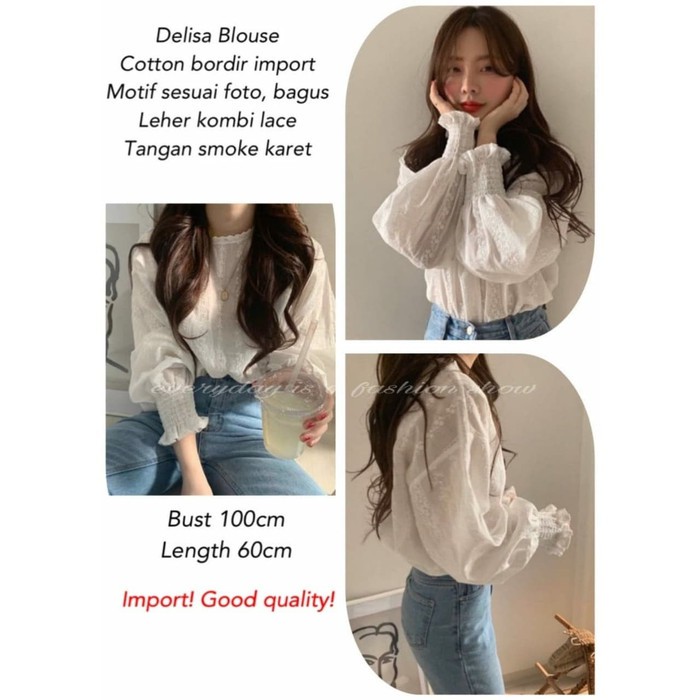 Baju Terbaru Wanita 2020 Kekinian Baju Wanita Modis Terkini Fashi SJ543 Delisa Blouse Import Baju A