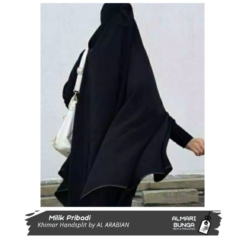 Khimar Preloved - Khimar Handsplit Jetblack by Alarabian - Khimar Jetblack Alarabian - Khimar Handsp