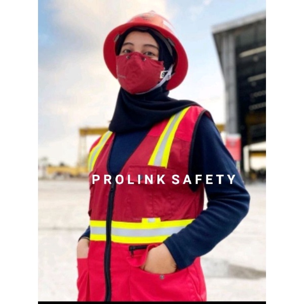 ROMPI SAFETY PREMIUM BAHAN DRILL MERAH SCOTLIGT IJO