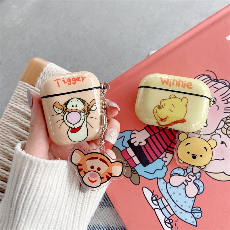 Case Lucu Kartun Disney Dengan Gantungan Kunci Kompatibel Untuk Airpods2 1 3 Pro Case TPU