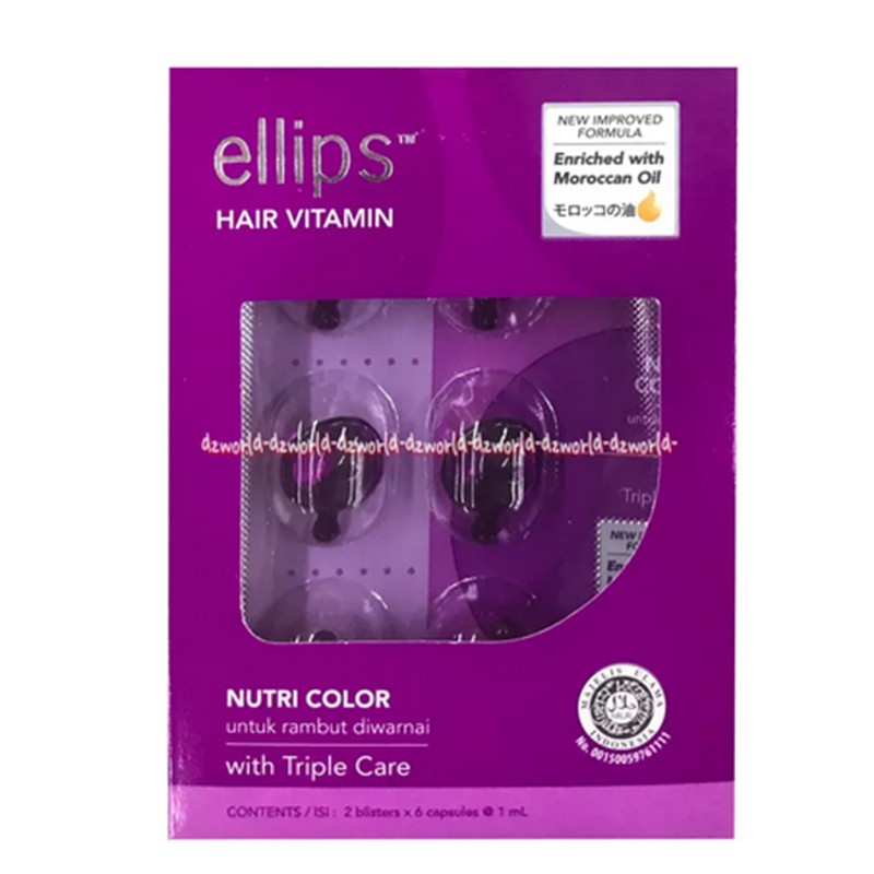 Ellips Hair Vitamin With Triple Care Vitamin Rambut Untuk Yang Diwarnai Isi 2 Blister