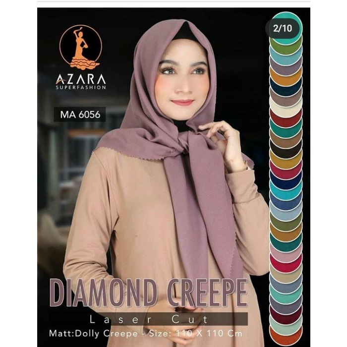 HIJAB-Segiempat Polos DIAMOND ORI Azara Laser Cut / Jilbab / Kerudung