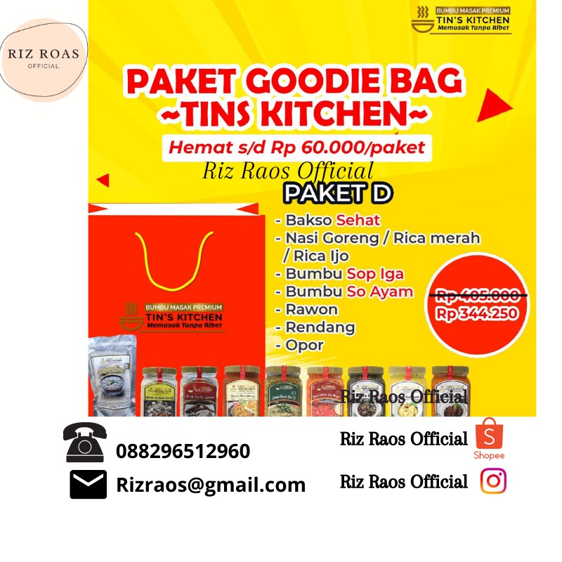 

BUMBU TIN'S KITCHEN / PAKET A GOODIE BAG / BAKSO / BUMBU SOP IGA / NASGOR / SPICY CHICKEN