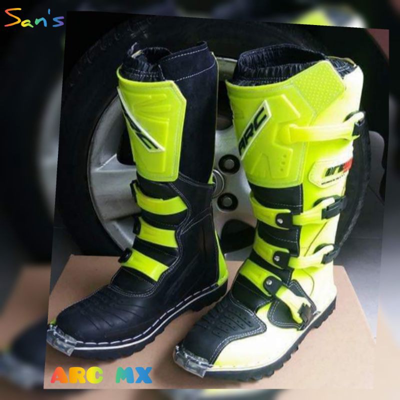 Sepatu cross Arc Mx Lokal Warna stabilo Hitam