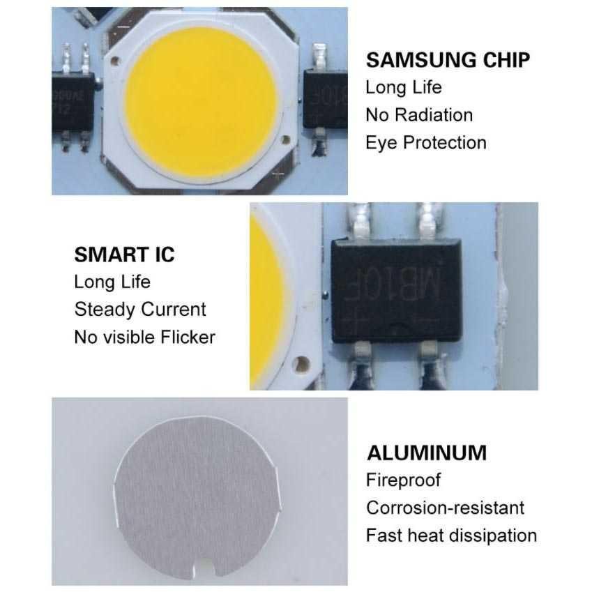 Chip Lampu SMD COB LED Epistar 220V 7W 6000~6500K - White