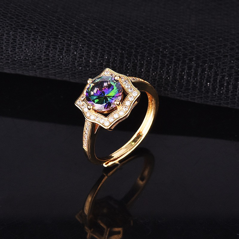 pt950 emas laser warna-warni berlian wanita cincin kawin perhiasan disesuaikan