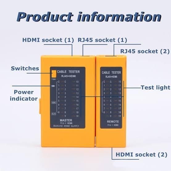 Cable tester NB Hdtv lan rj45 with power supply 916-I - Wire tracer - kabel test