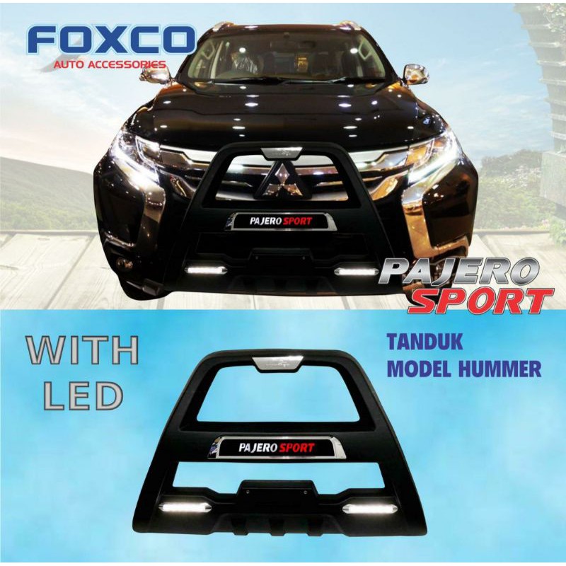 tanduk depan bumper depan Pajero/ Pajero 2016 hummer with LED foxco