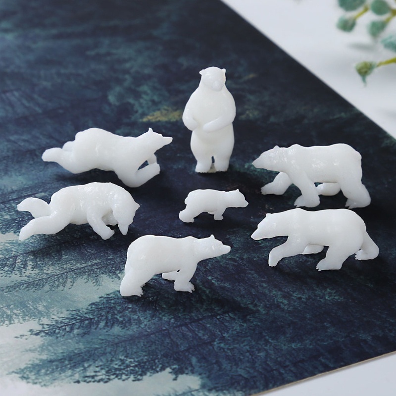 SIY  7 Shapes Silicone Mini Polar Bear Modeling Resin Mold Landspace Fillings Resin Jewelry Fillings Resin Casting Art Crafts