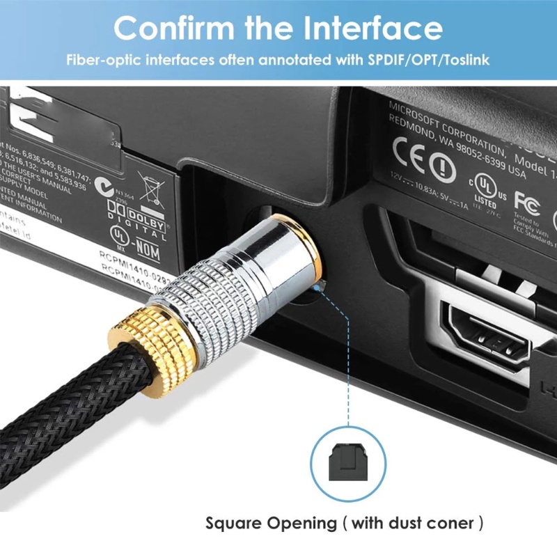 Btsg 5.1 Channel Audio- Kabel SPDIF Output Digital Optik Dengan Konektor Metal