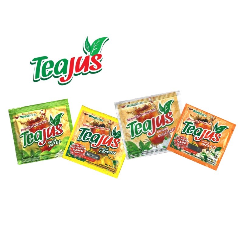 

MINUMAN RASA TEAJUS RTG 10 PCS TEH MELATI GULA BATU LEMON APEL