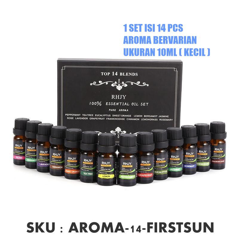 Firstsun Set Pure Essential Oils Minyak Aromatherapy Aroma terapi 10ml 14PCS