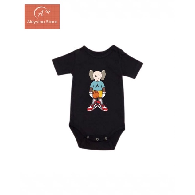 Jumper Bayi Kaos baju baby kids pendek kaws x off white uniqlo tulisan usia 0 1 2 3 4 5 6 7 8 9 10 1