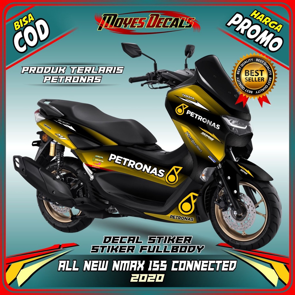 Decal Stiker All New NMAX 155 Connected - Motif Petronas Warna Kuning Hijau Sticker Motor