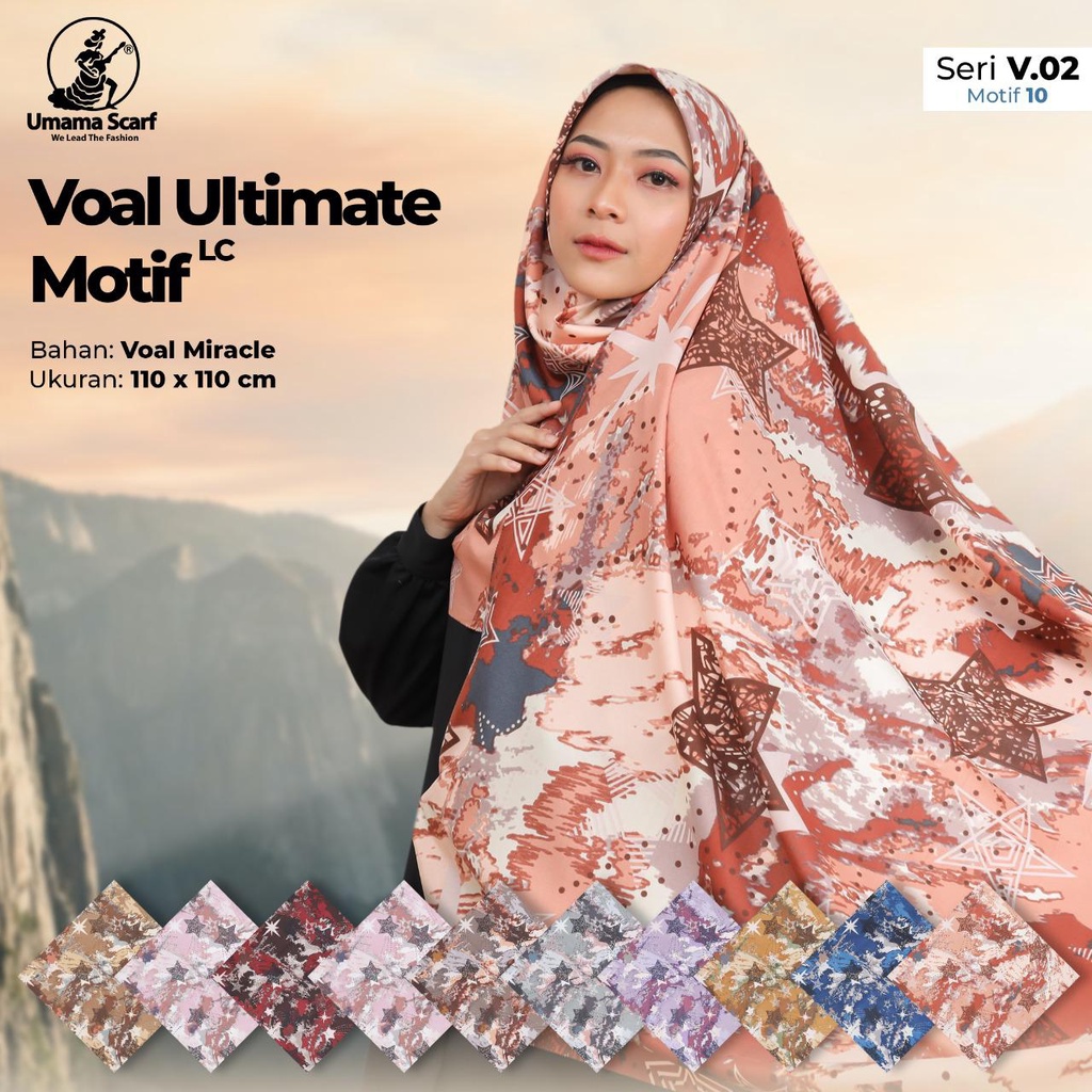 Jilbab Segi empat Motif Voal Ultimate Hijab By Umama Scarf